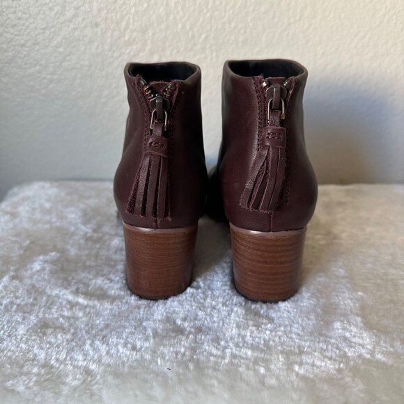 Toms Carpe Diem Ankle Boots Soft Leather Tassel Zip Back Closure Brown Sz 7 - Picture 2 of 15